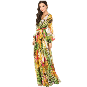 Tropical Rainforest Plant Flower Long Summer Dress