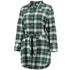 Spartans ZooZatz Plus Size Warmup Flannel Button-Up Dress 